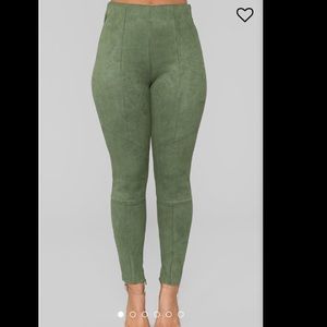 Soft stretchy olive green pants